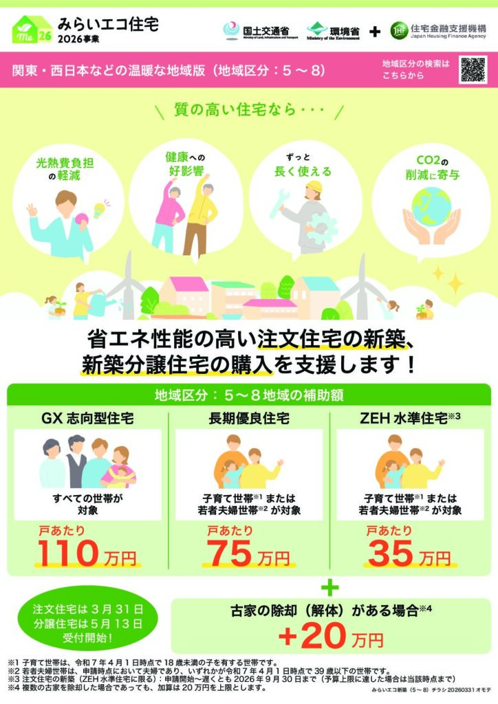 みらいエコ住宅2026事業チラシ|省エネ住宅建てるならYSHOME